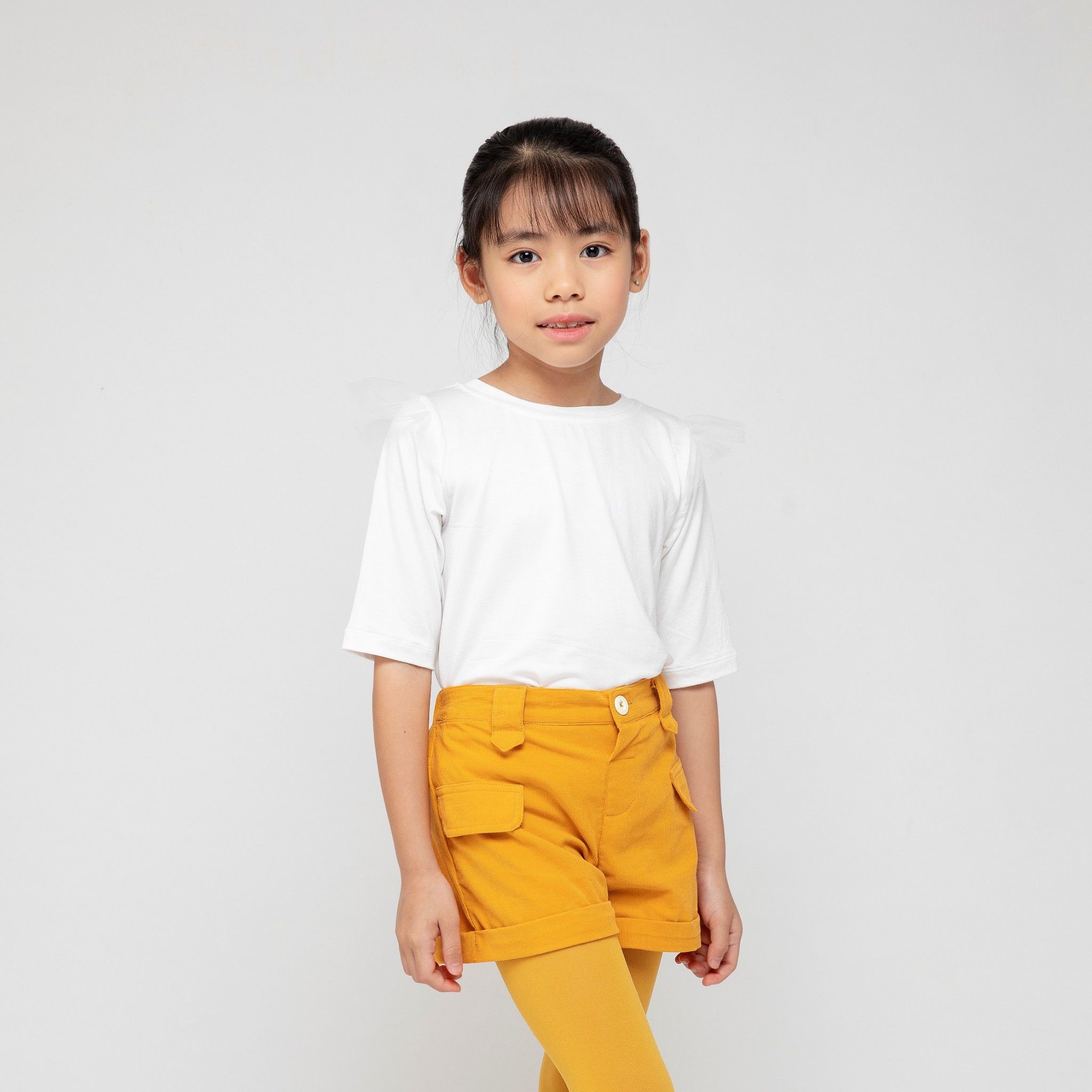 Áo thun tay lỡ Bé Gái Mia - Trắng