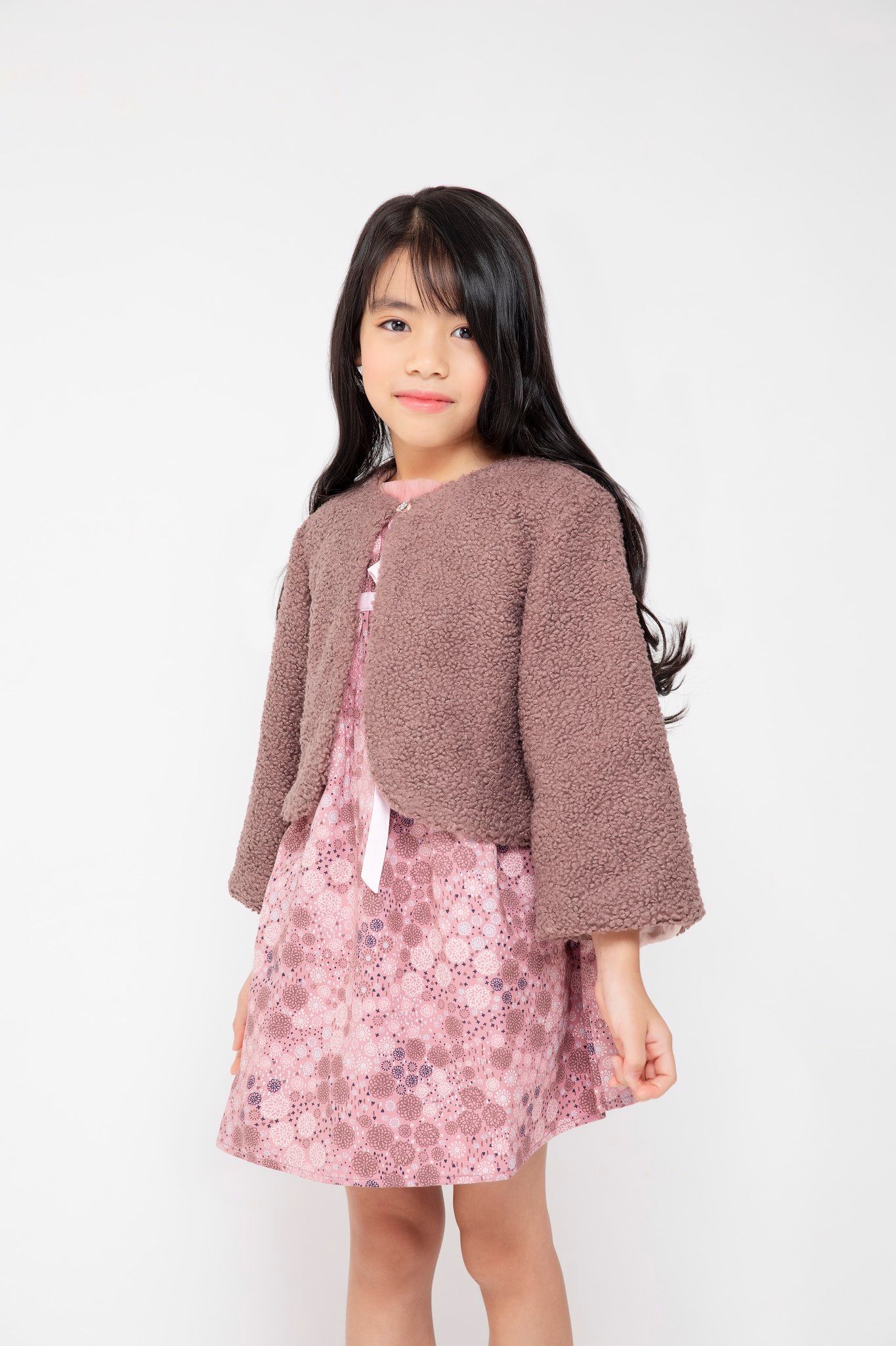 Áo khoác Bé Gái Julia - Lông Cừu Tím