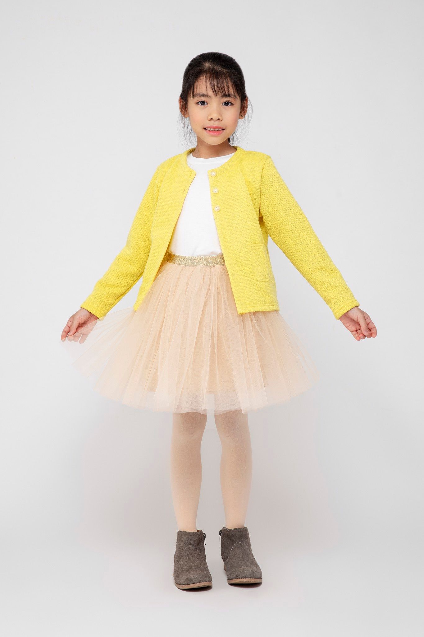 Áo Cardigan Bé Gái Carla - Vàng