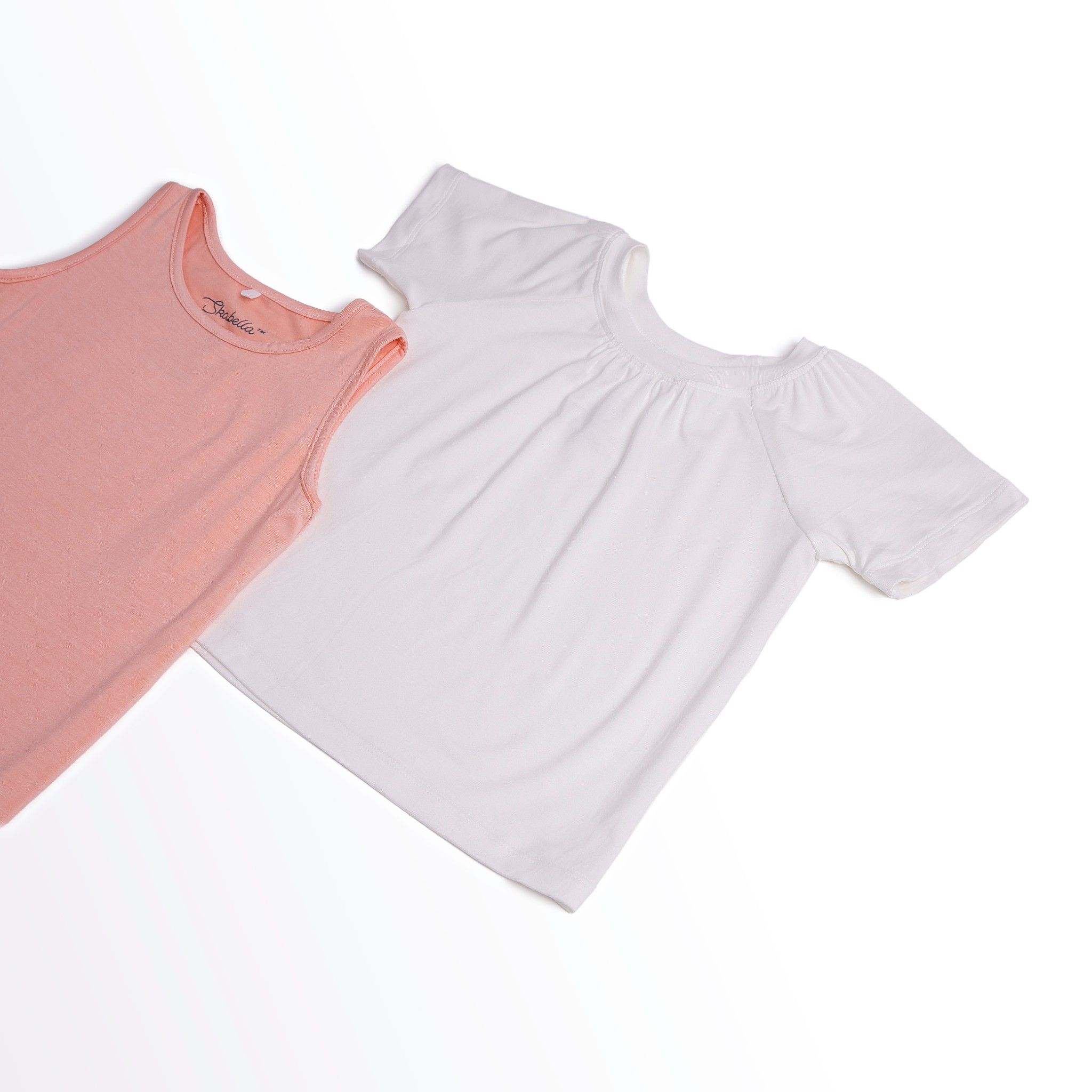 Bộ mặc nhà Bé Gái quần shorts - Áo hồng/trắng quần cam