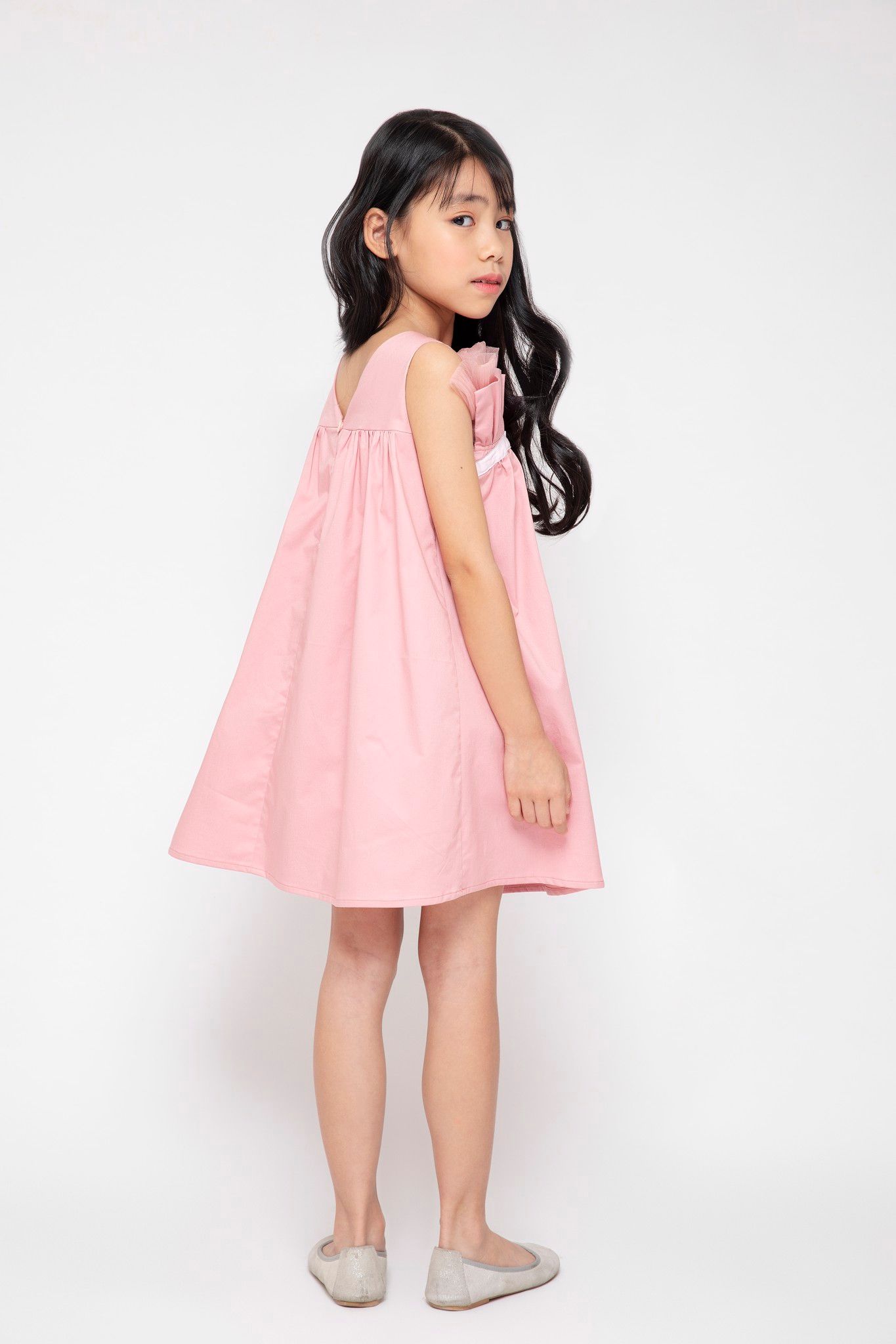Đầm Bé Gái Victoria - Hồng nhạt