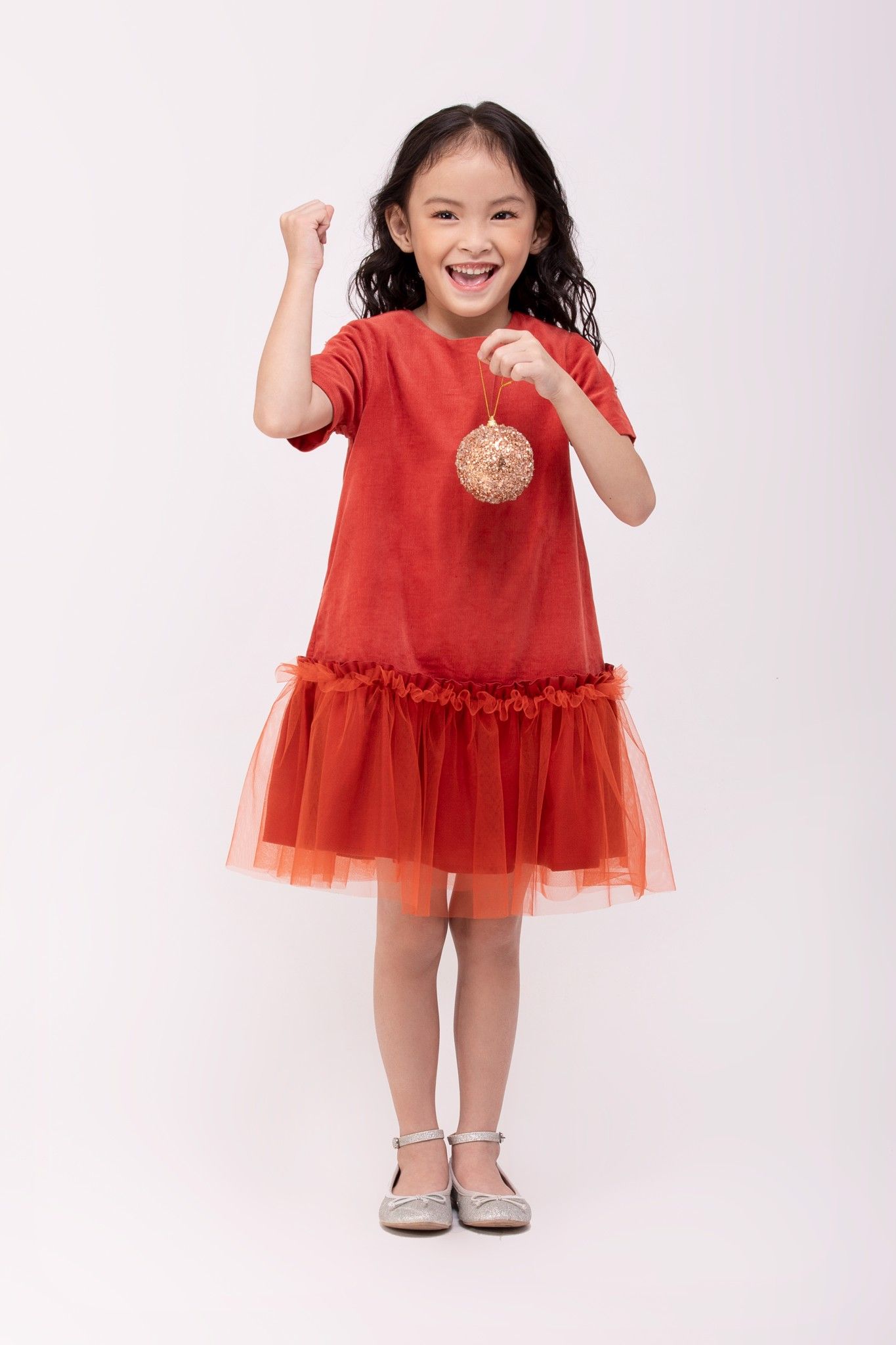 Đầm Bé Gái Christine - Cam