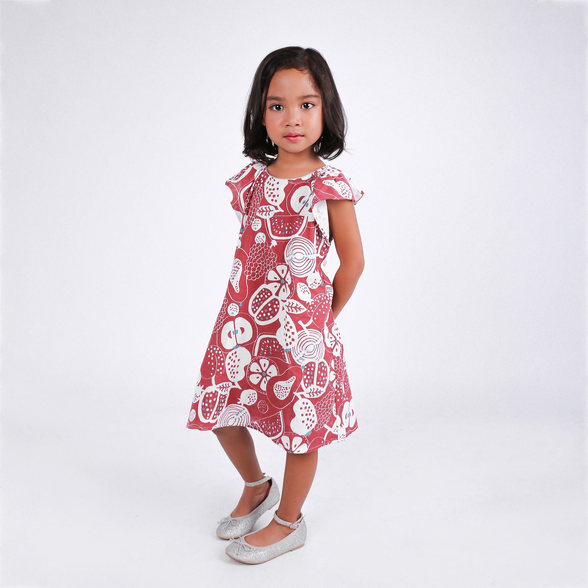 Đầm bé gái Lilia - Xô đỏ trái cây