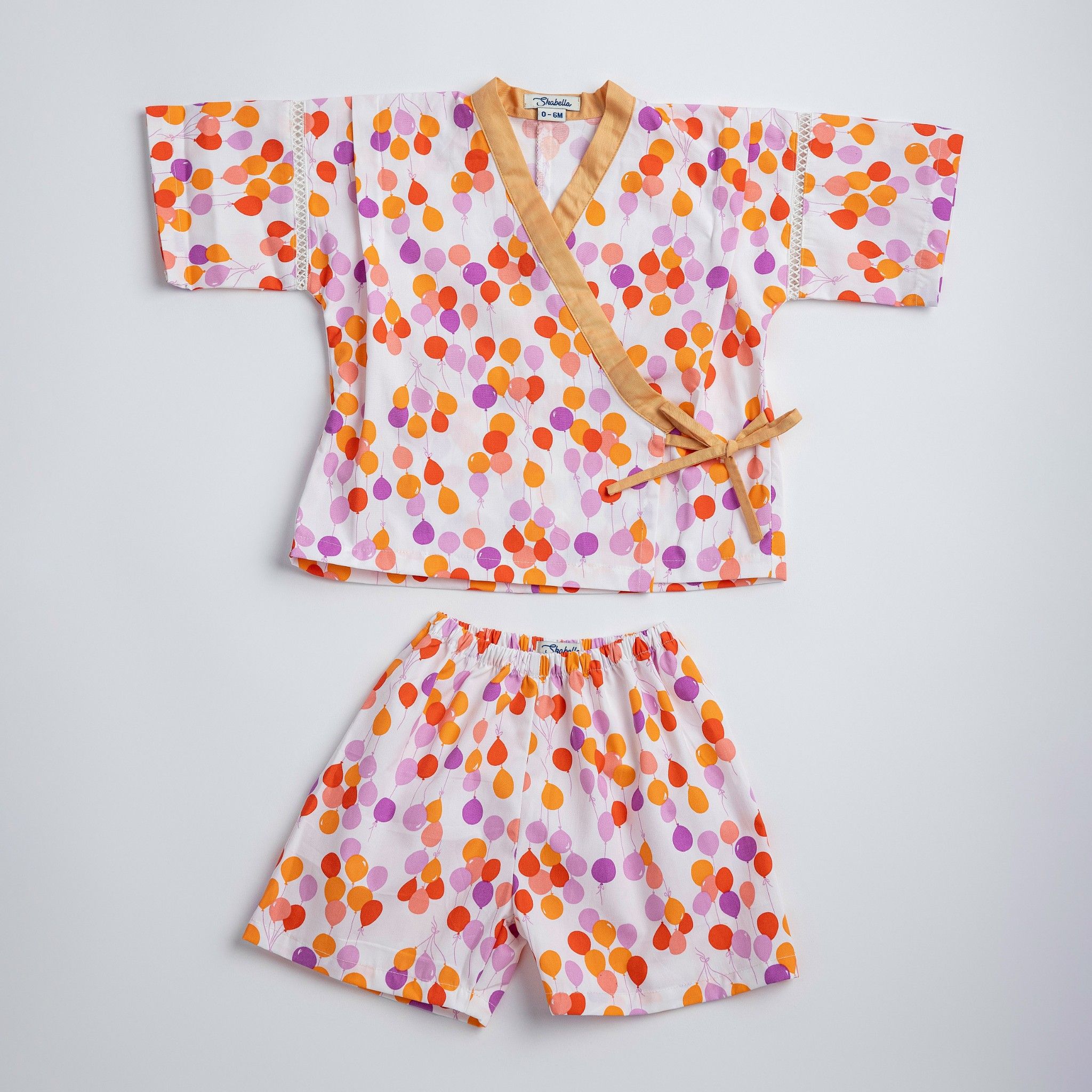 Bộ Jinbei Nikko - Trắng bóng nhiều màu