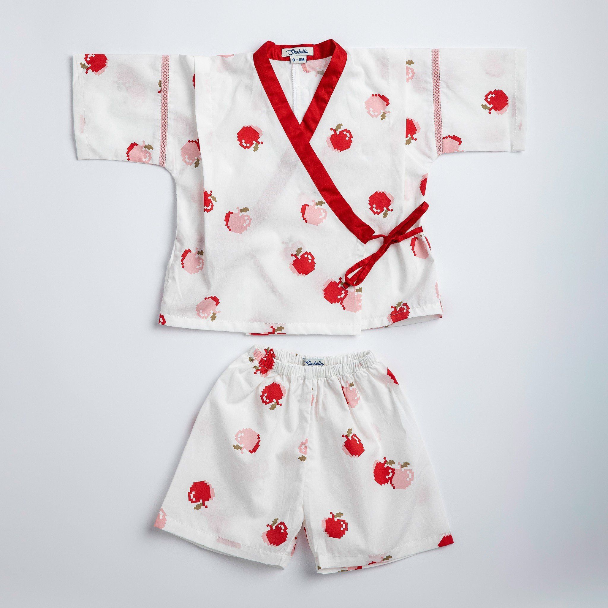Bộ Jinbei Nikko - Trắng táo đỏ