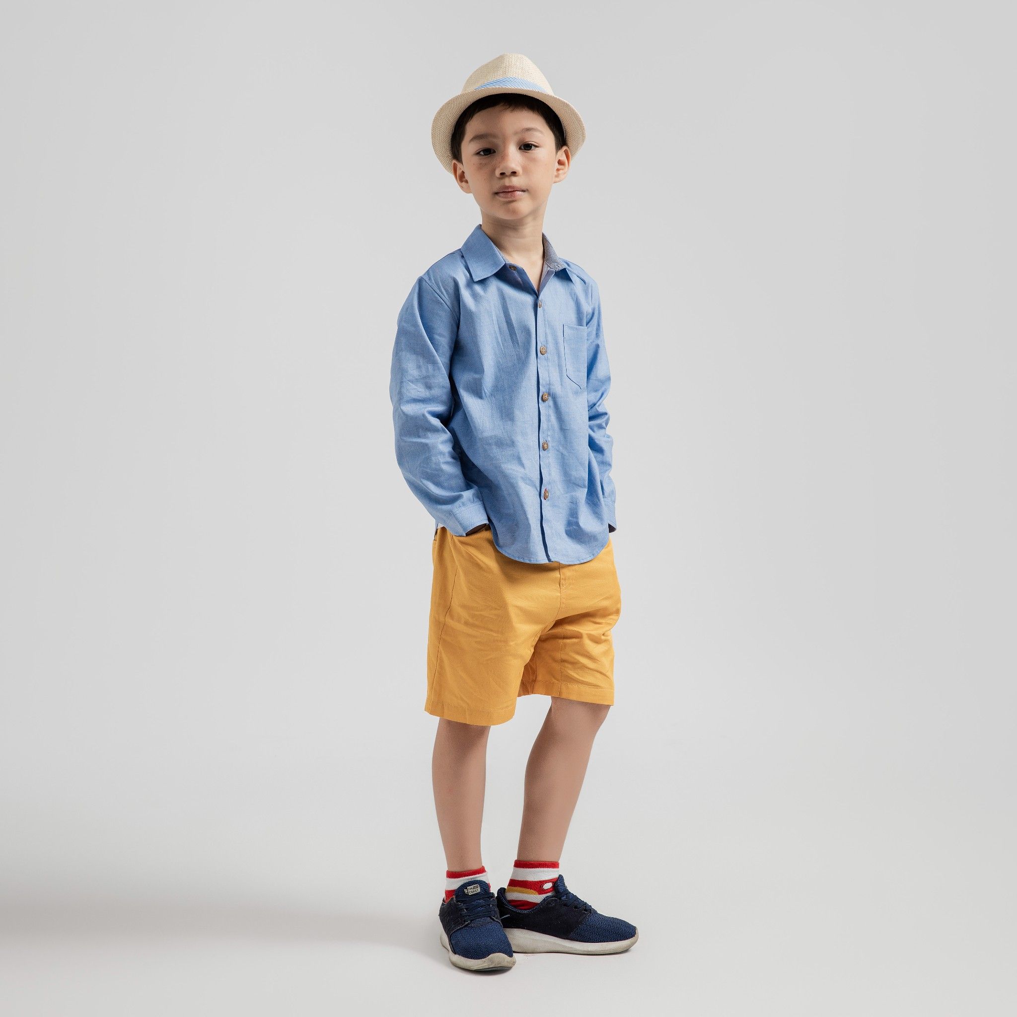 Quần shorts bé trai Sam - Khaki vàng