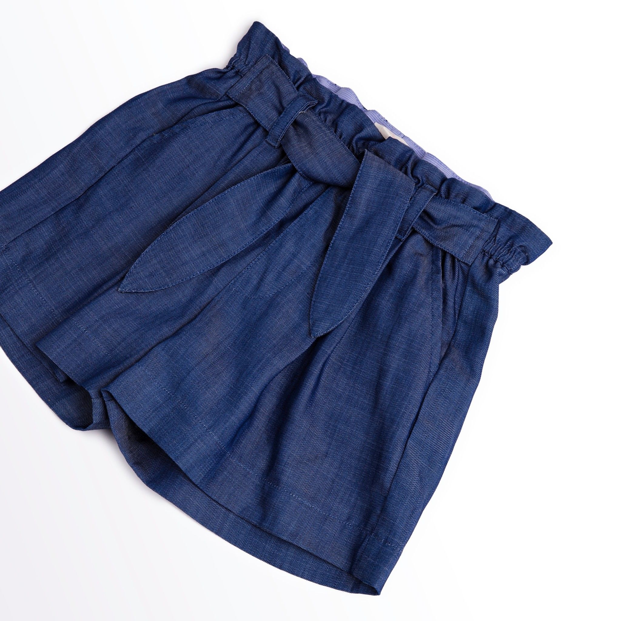 Quần shorts bé gái Juliette - Denim xanh sợi to