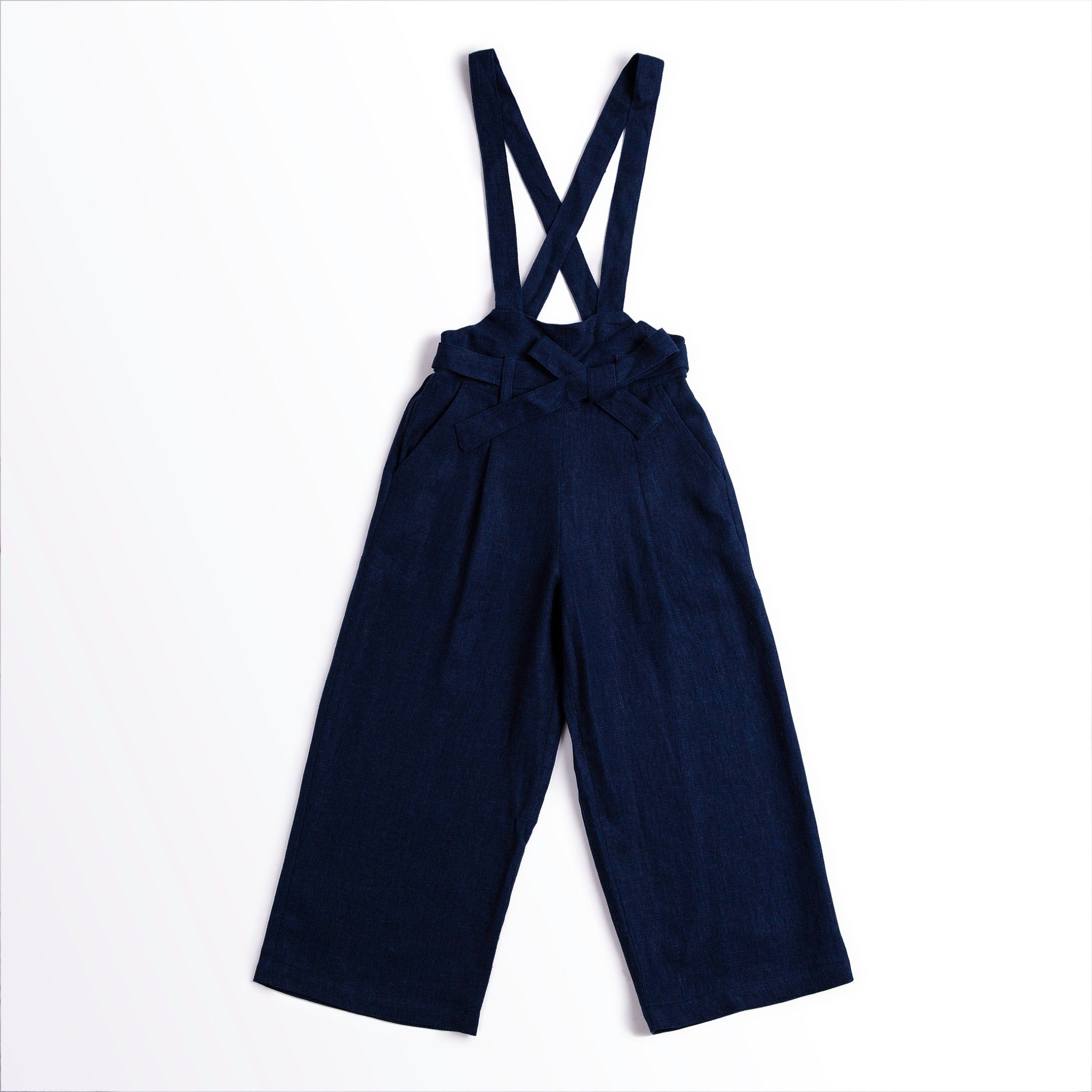 Quần yếm dài bé gái Jenny - Linen navy