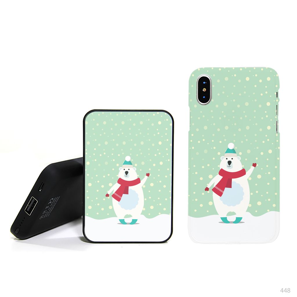 Sạc dự phòng, Ốp điện thoại - Gấu Bắc Cực - (Christmas Pattern)
