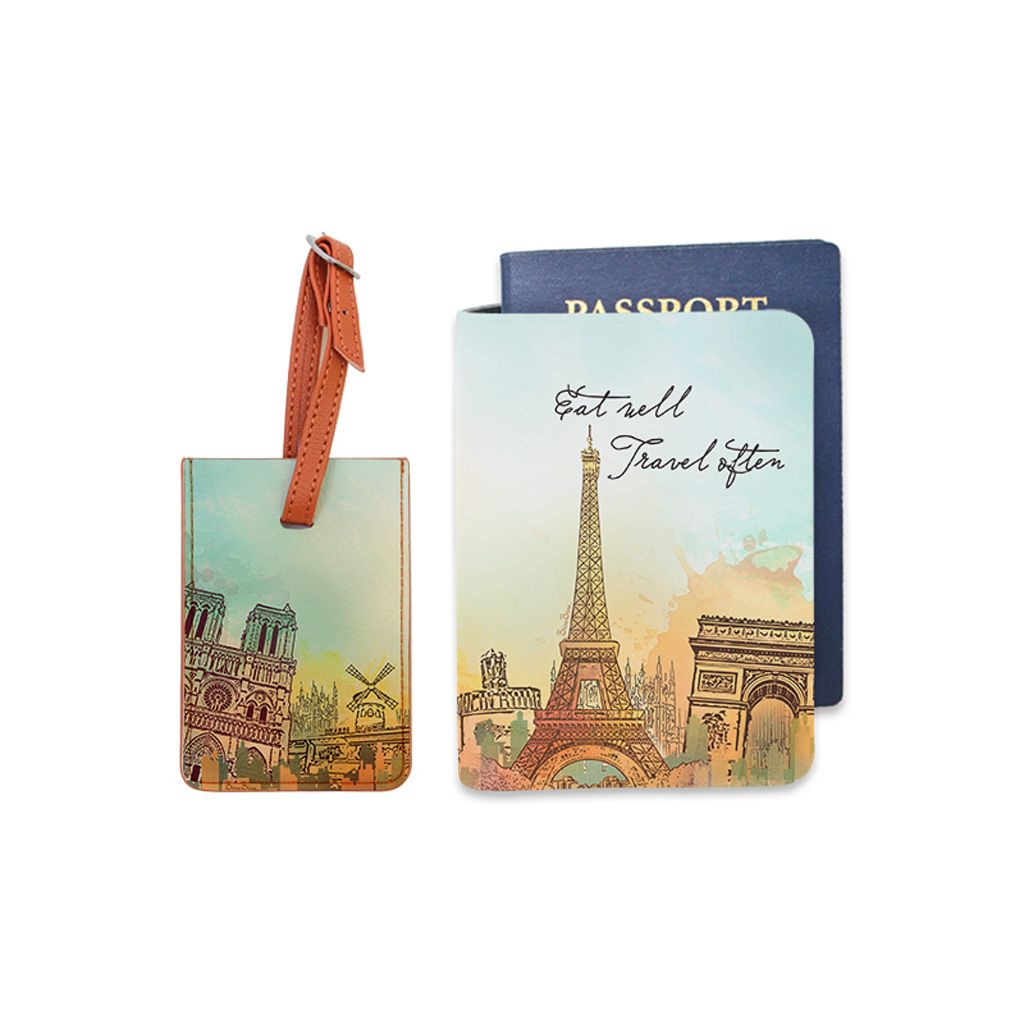 Bao hộ chiếu, Thẻ hành lý - Paris - (Vòng Quanh Thế Giới)