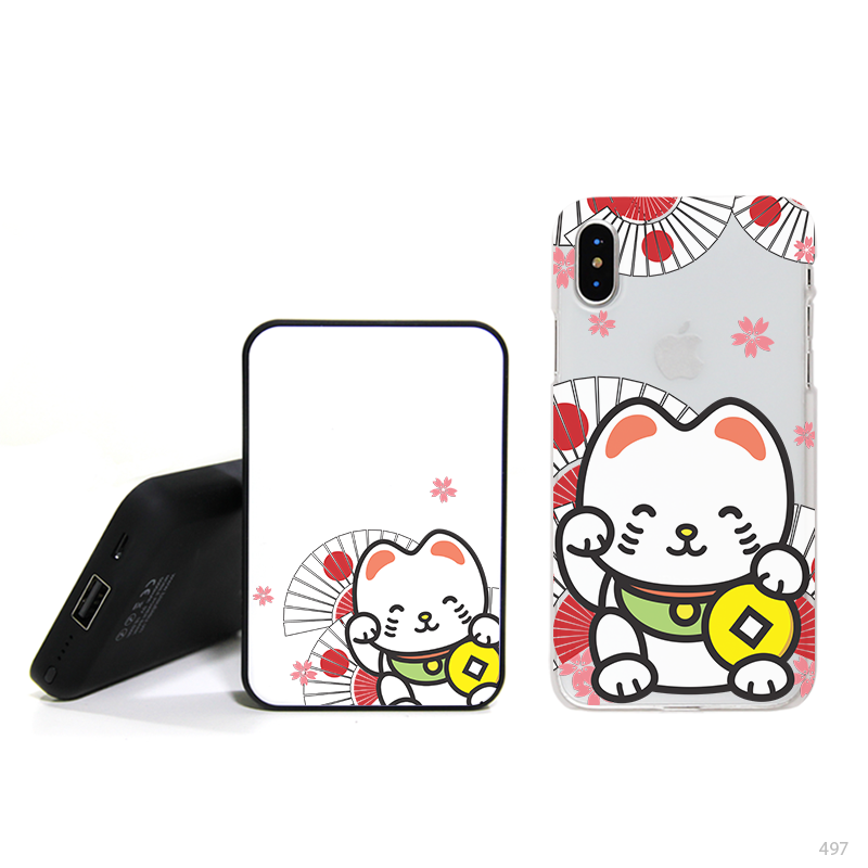Sạc dự phòng, Ốp di động - Mèo May Mắn hồng - (Maneki Neko)