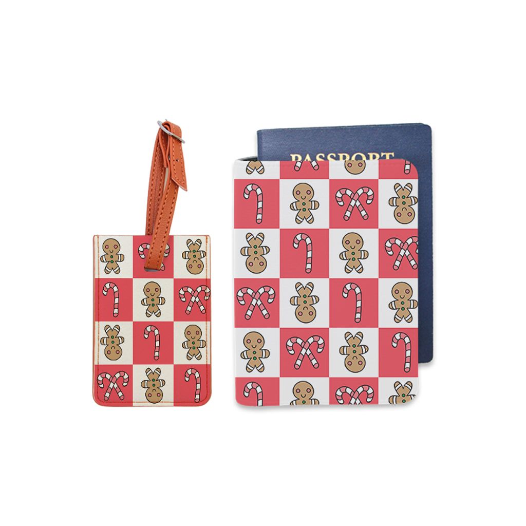 Bao hộ chiếu, Thẻ hành lý - Ngừoi Bánh Gừng - (Christmas Pattern)