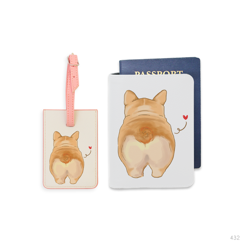 Bao hộ chiếu, Thẻ hành lý - Mông cún Corgi