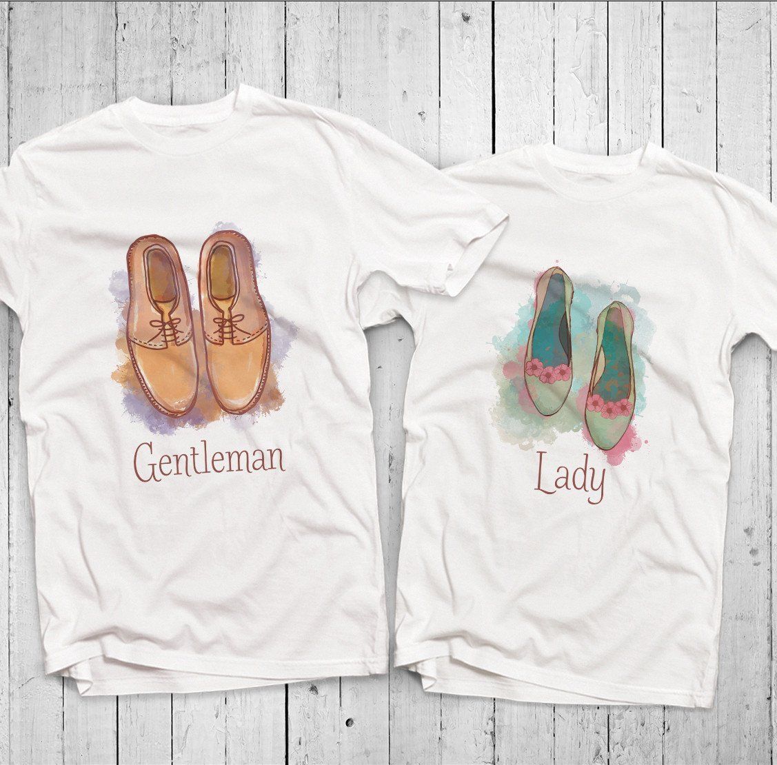 Áo đôi - Giày - Shoes Couple T shirt