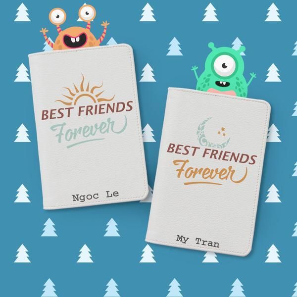 Bao da hộ chiếu đôi - Best friend forever