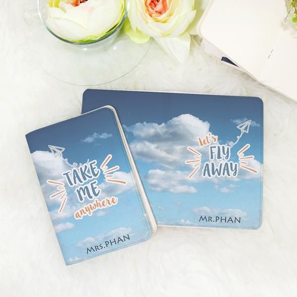 Bao da hộ chiếu đôi - Let's fly away - Take me anywhere