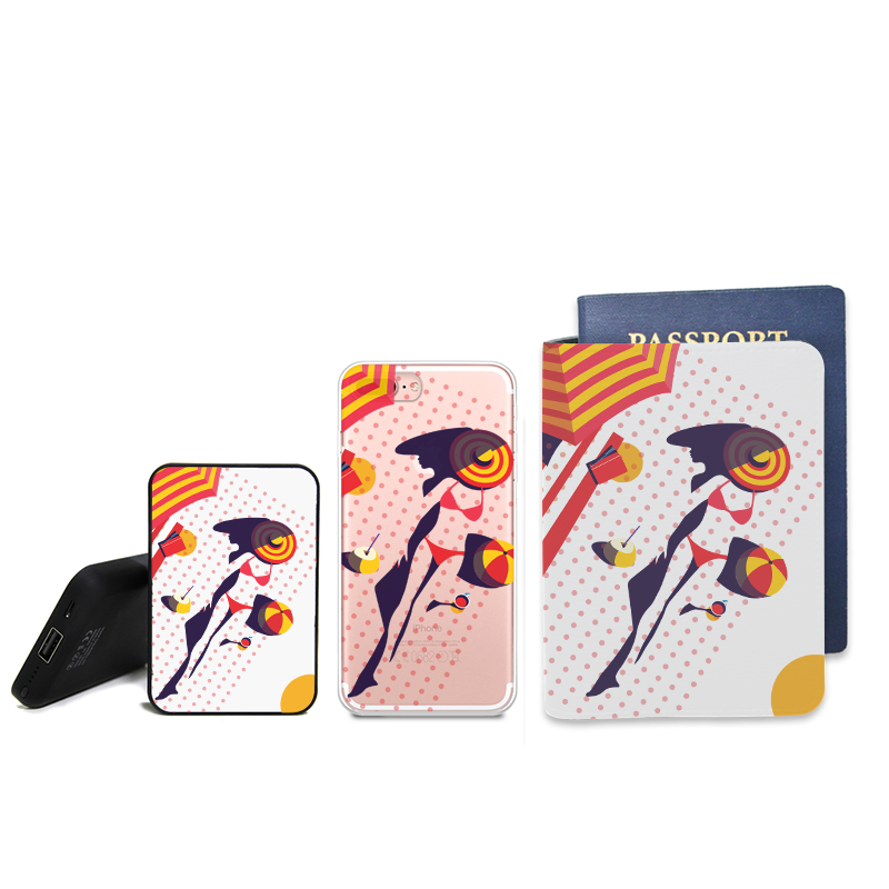 Sạc dự phòng, Bao hộ chiếu, Ốp di động Pop art girl ( Cô gái bikini )