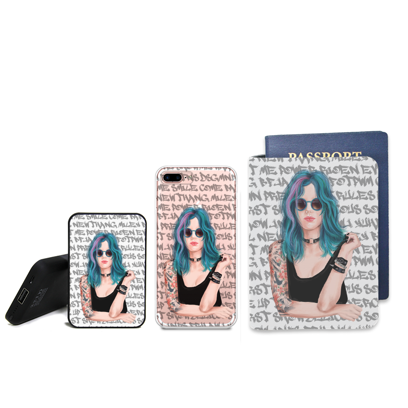 Sạc dự phòng, Bao hộ chiếu, Ốp di động Tattoo girl ( Cô gái cá tính )