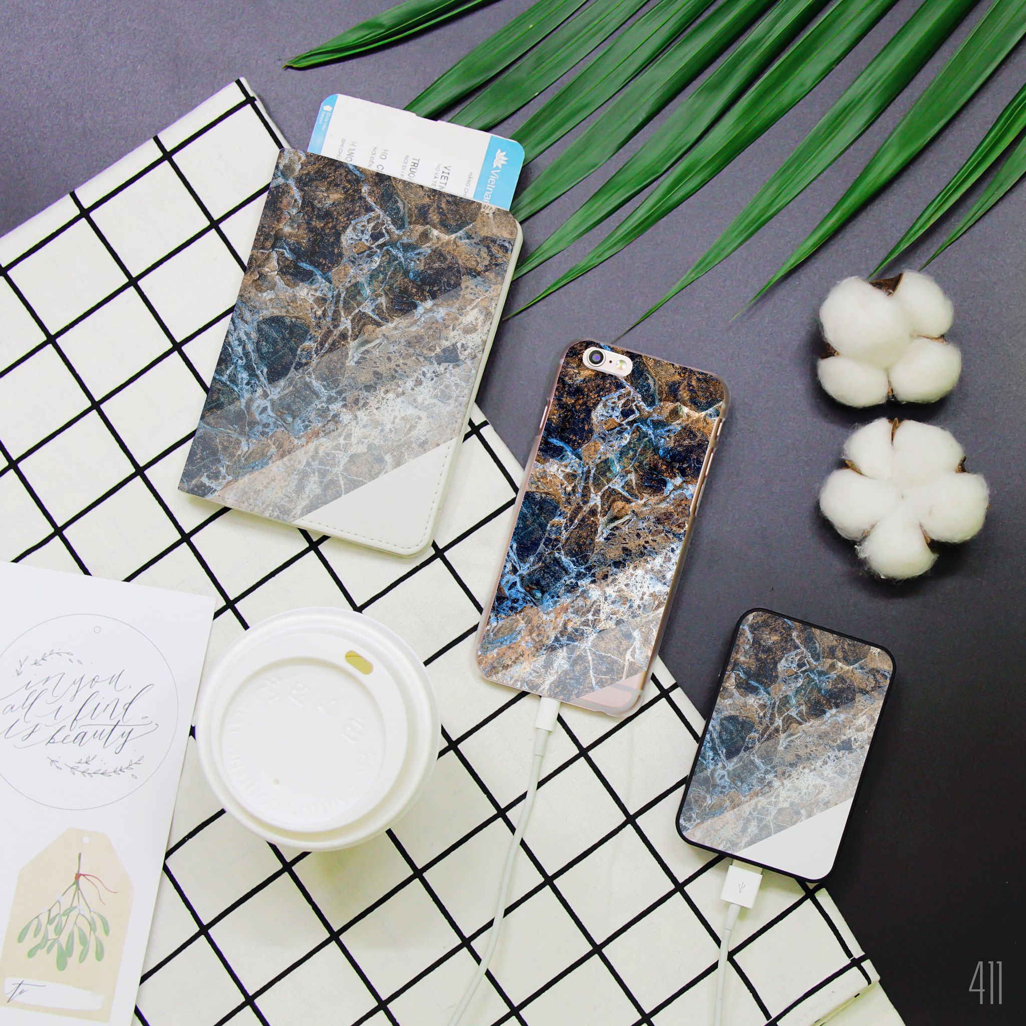 Sạc dự phòng, Bao hộ chiếu, Ốp di động - - (Marble Collection)