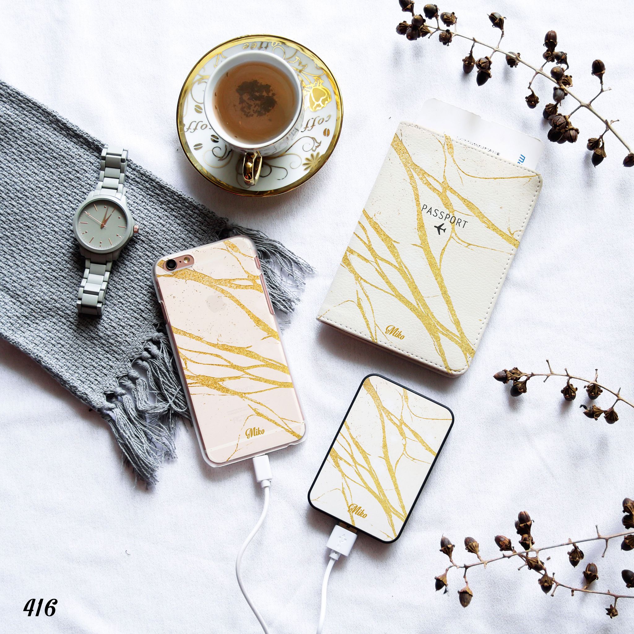 Sạc dự phòng, Bao hộ chiếu, Ốp di động - - (Marble Collection)