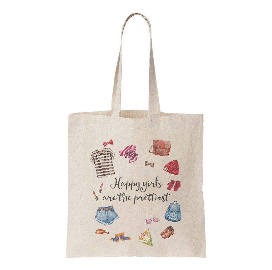 Tote Bag - Happy girls are the prettiest