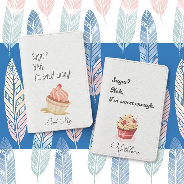 Bao da hộ chiếu đôi - cupcake I'm sweet enough
