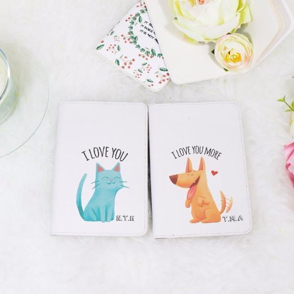 Bao da hộ chiếu đôi - CAT - DOG COUPLE
