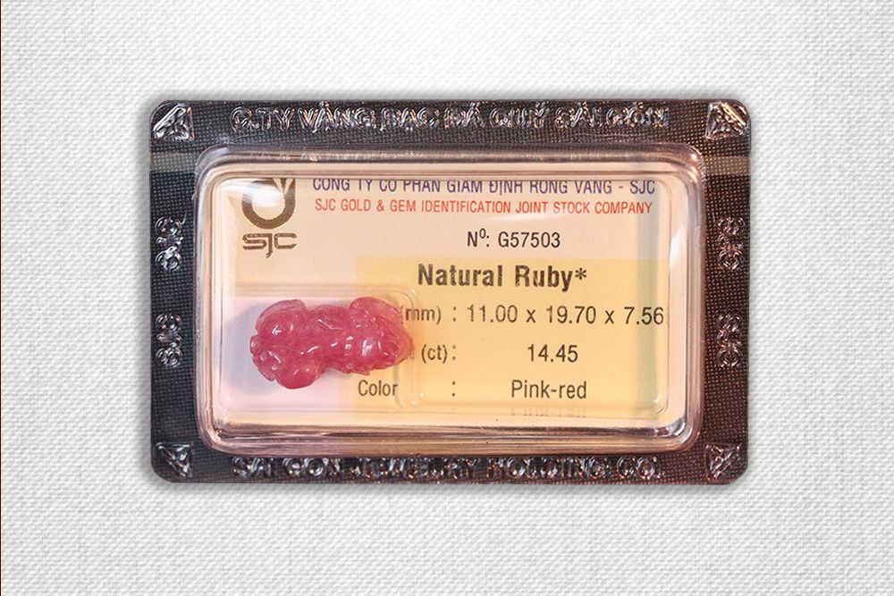 Đá phong thủy Ruby Tỳ Hưu Pink Red G57503