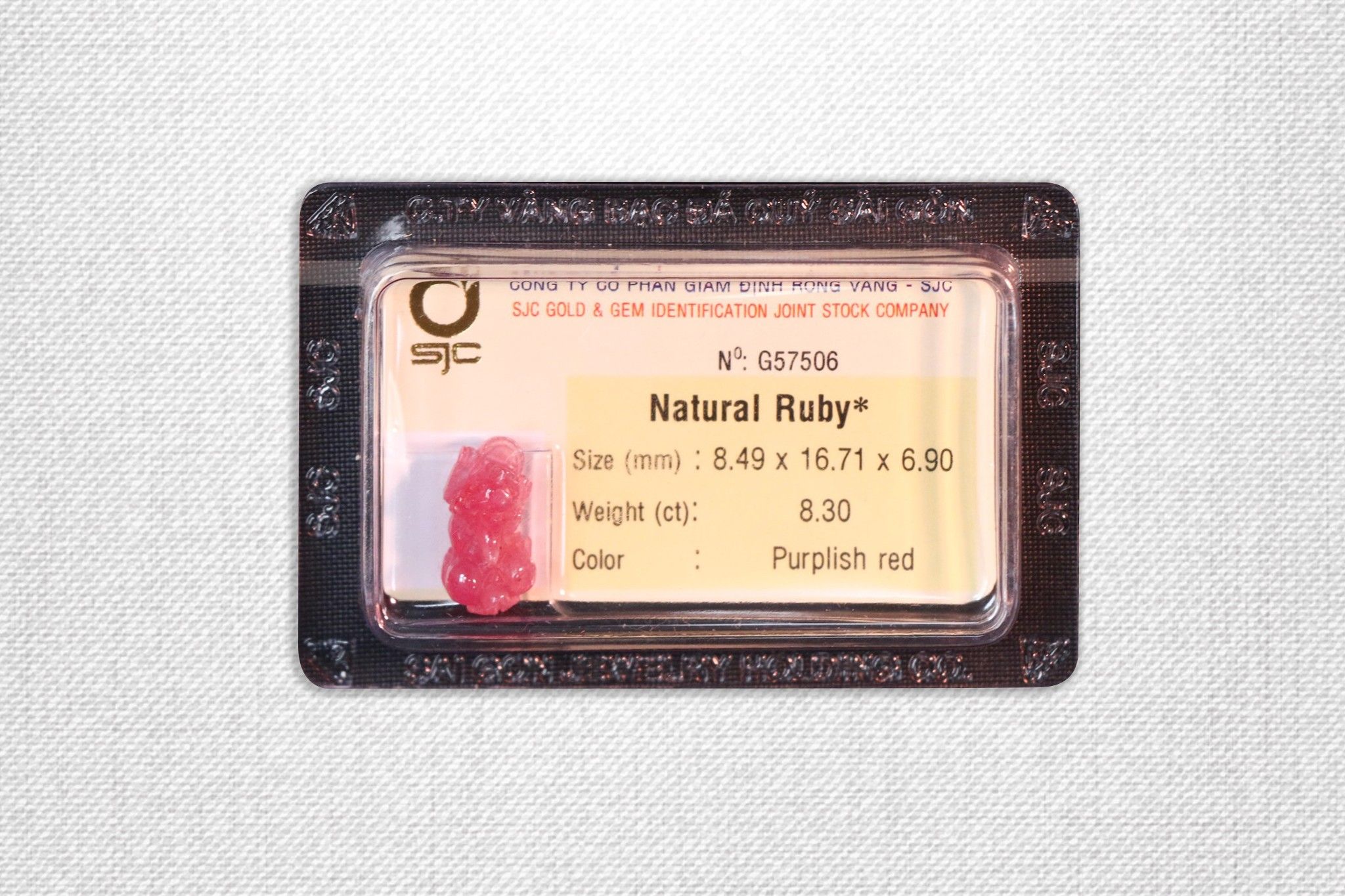 Đá phong thủy Ruby Tỳ Hưu 57506