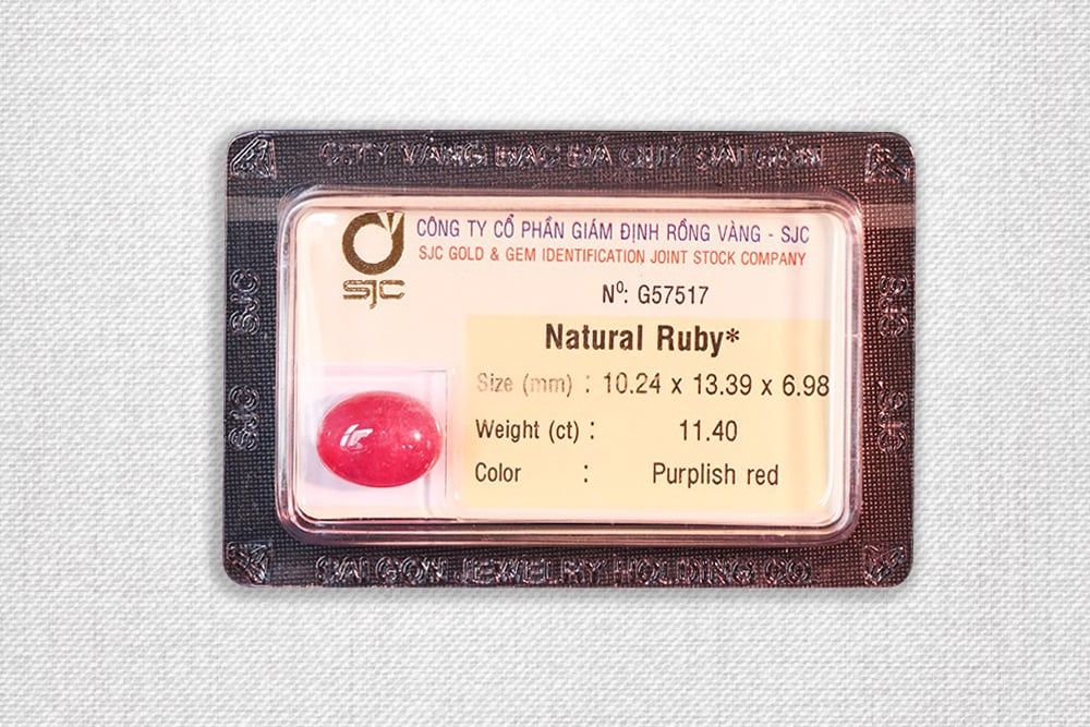 Đá phong thủy Ruby Purplish Red G57517