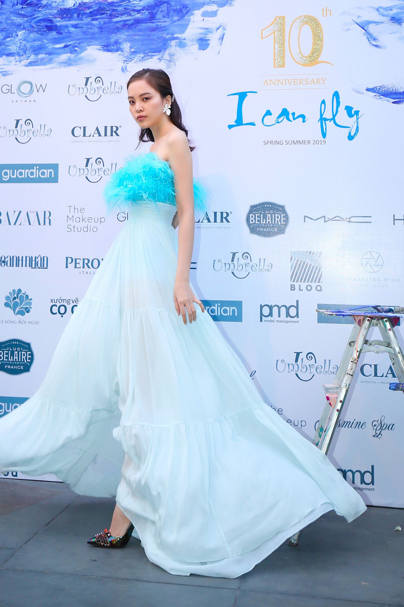 Đầm dài fur 3 tầng