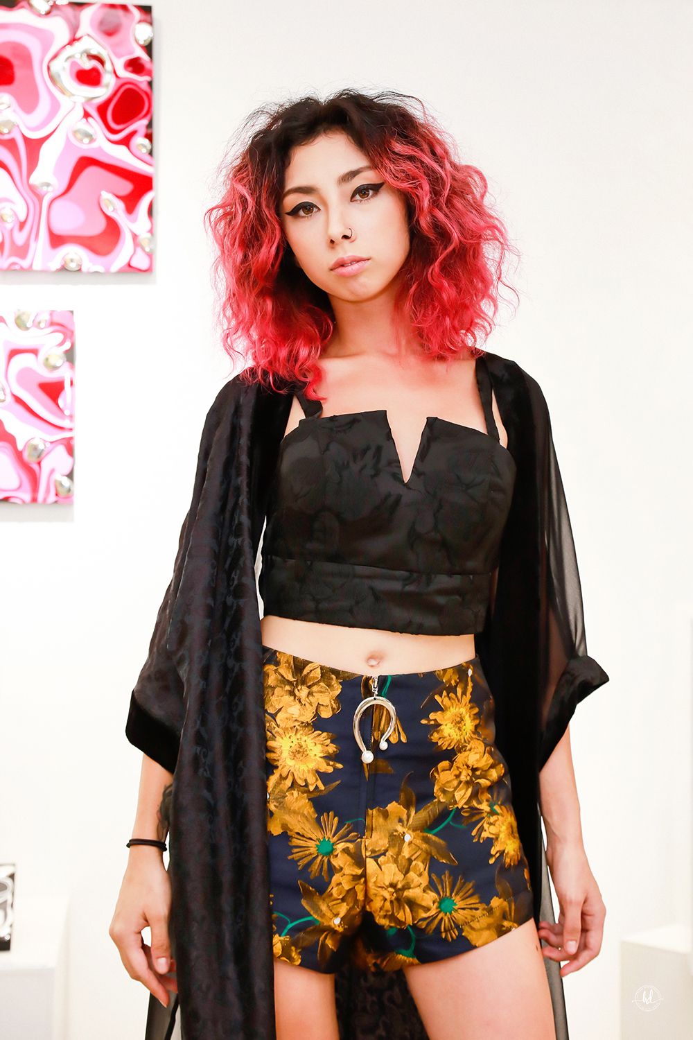 Áo croptop gấm V