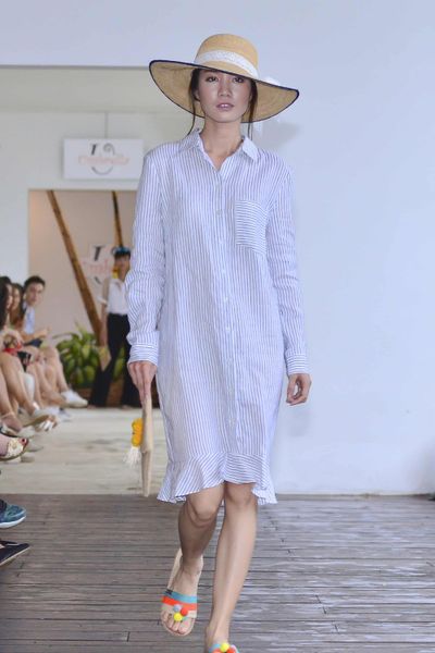  Đầm Linen sơ mi chân bèo 