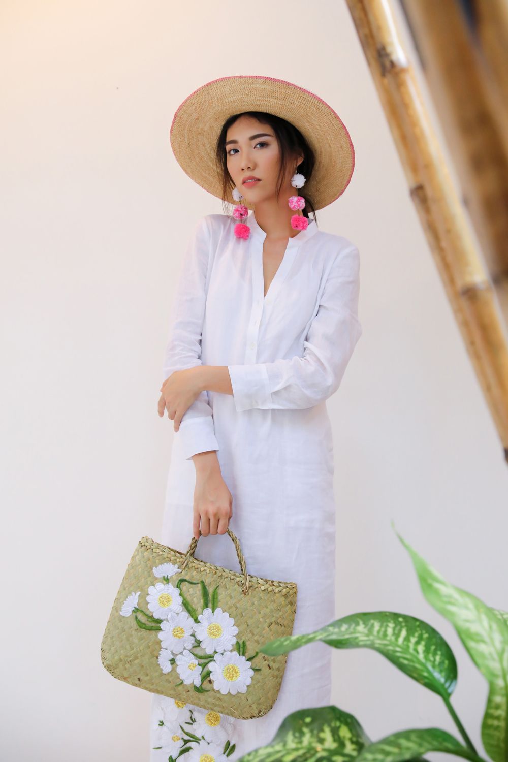 Đầm dài sơ mi xẻ sau