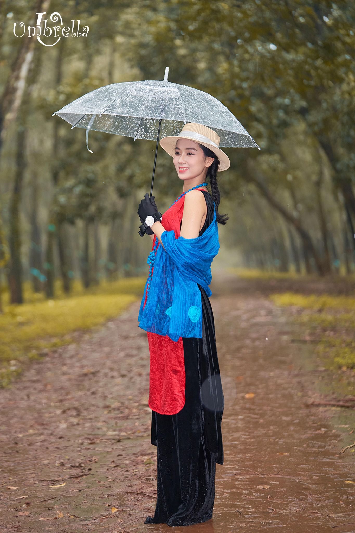 Áo dài lụa xẻ 2 vạt