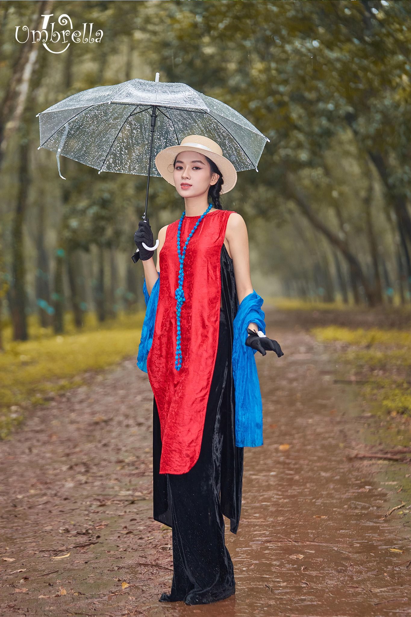 Áo dài lụa xẻ 2 vạt