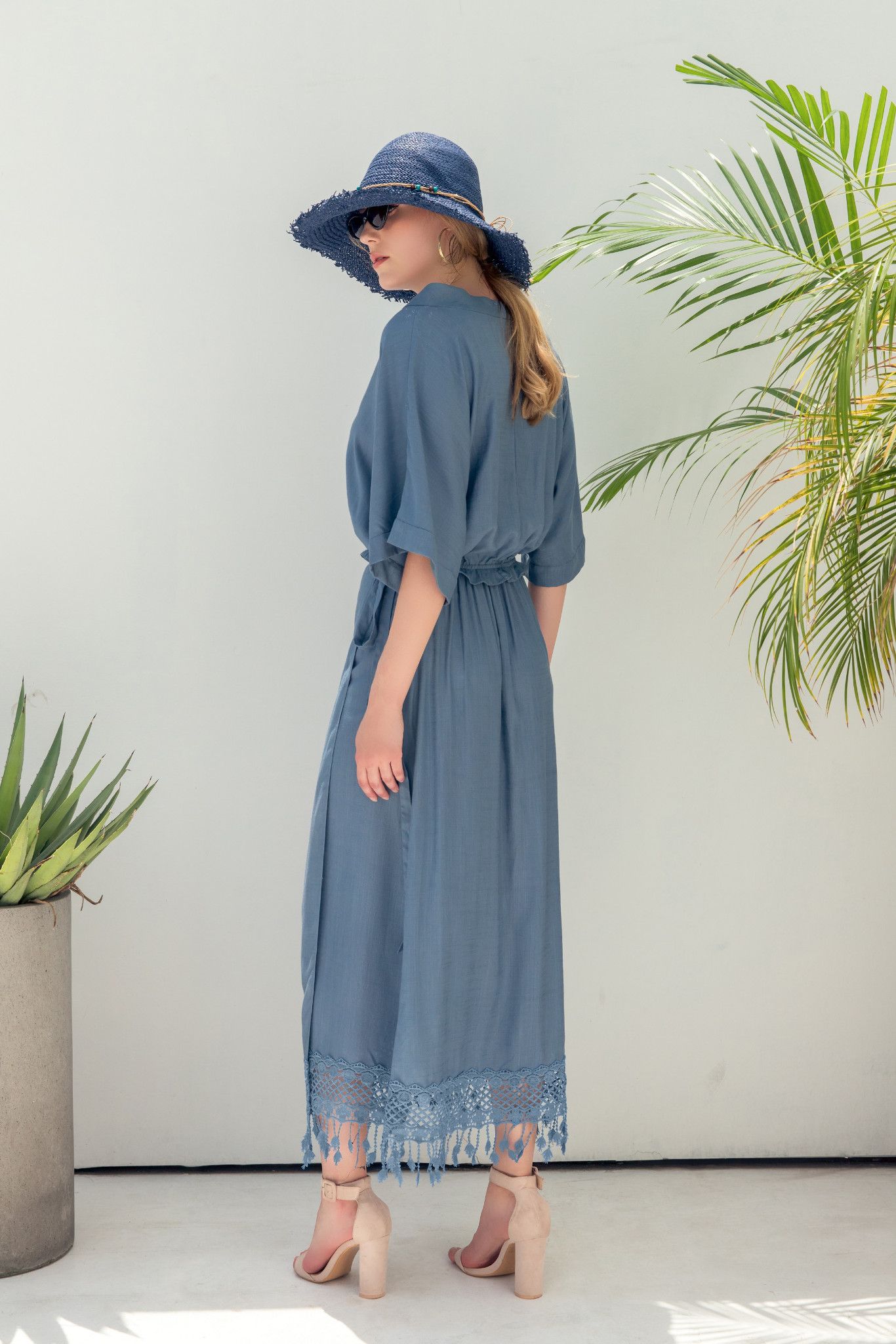 Áo Linen Kimono bo eo