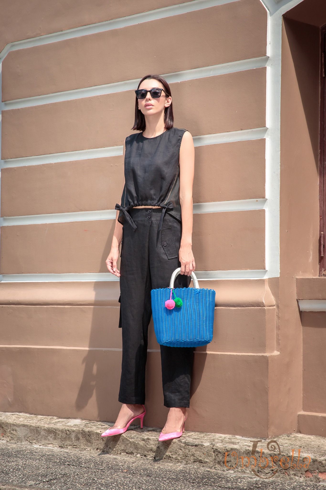 Quần Linen đắp chéo túi hộp