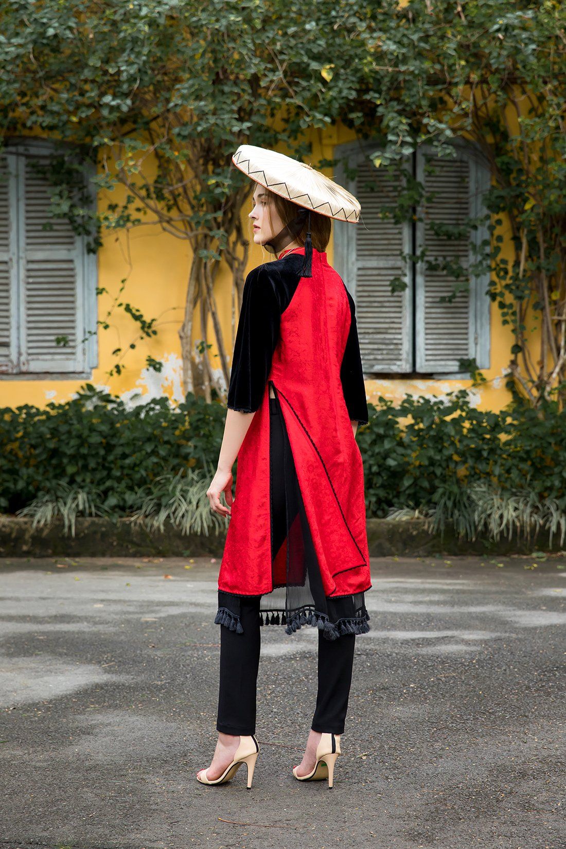 Áo dài phối tay 2 tà