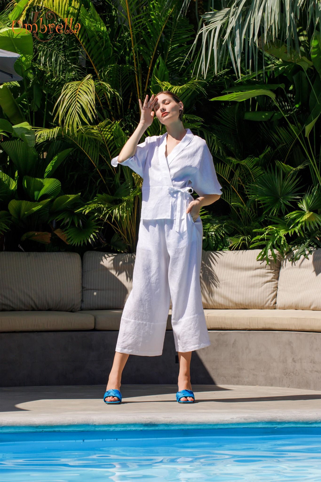 Áo Linen kimono ngắn