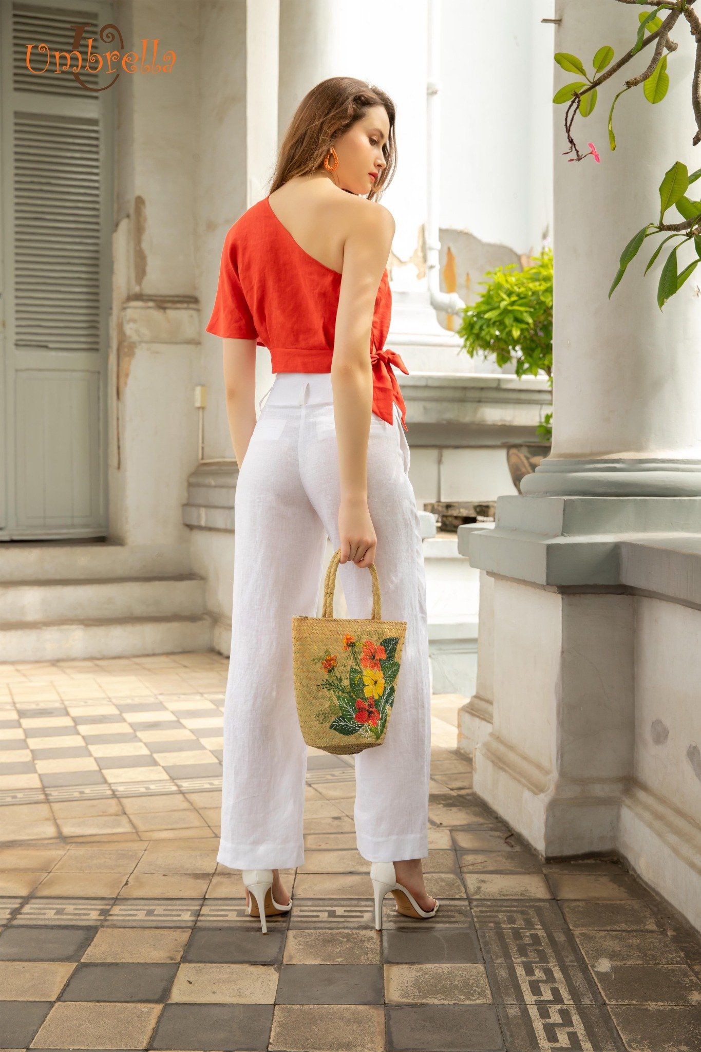 Quần Linen 3 nút đai