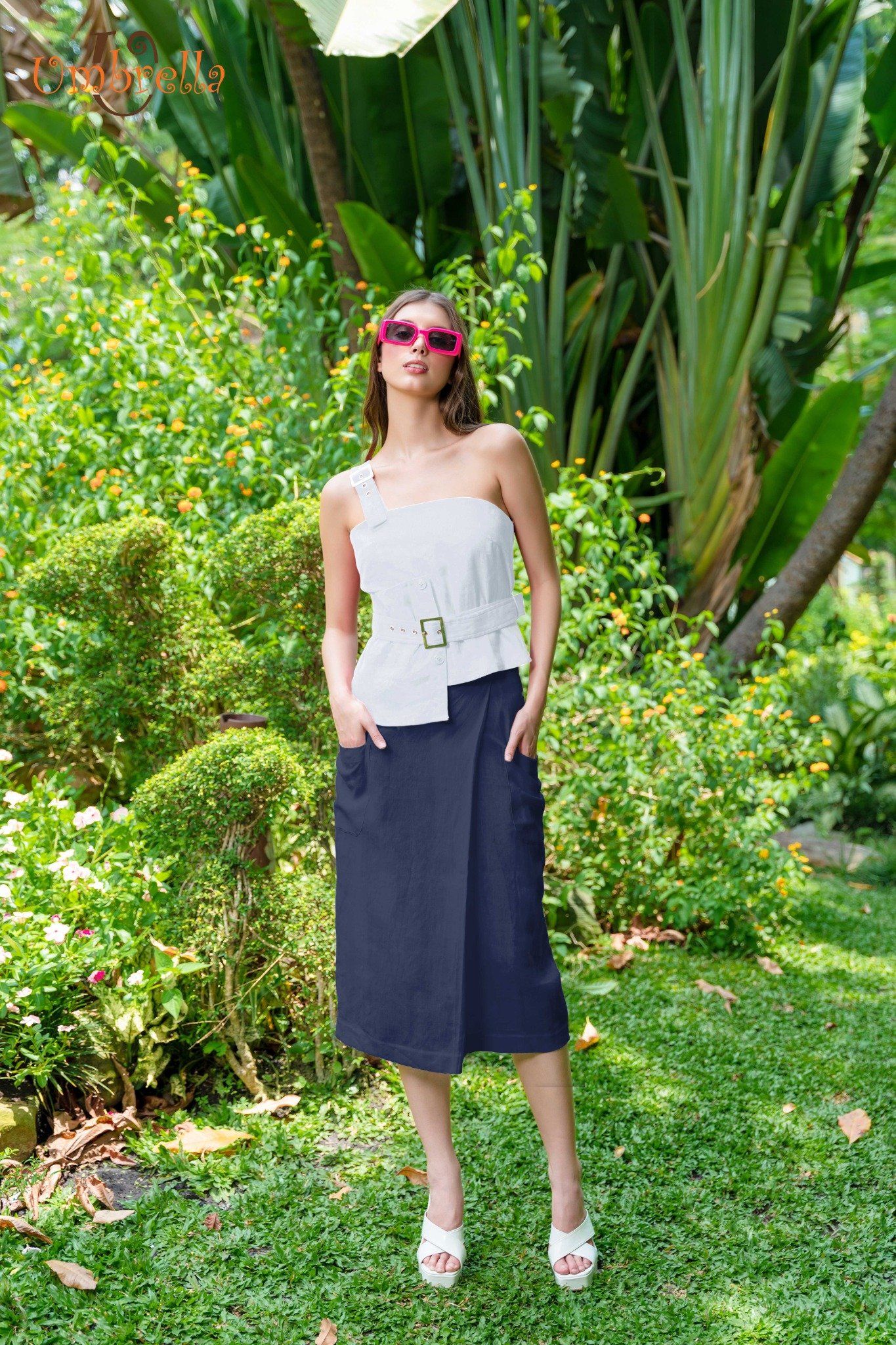 Váy Linen Xếp Hai Túi Trước