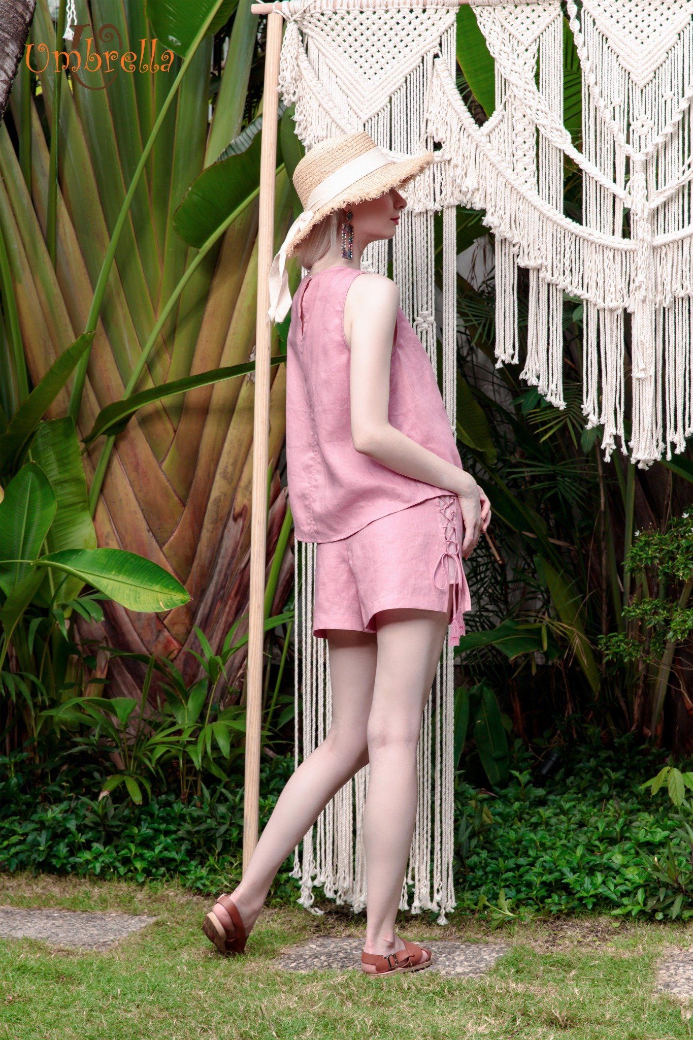 Short Linen đan hông mỏng