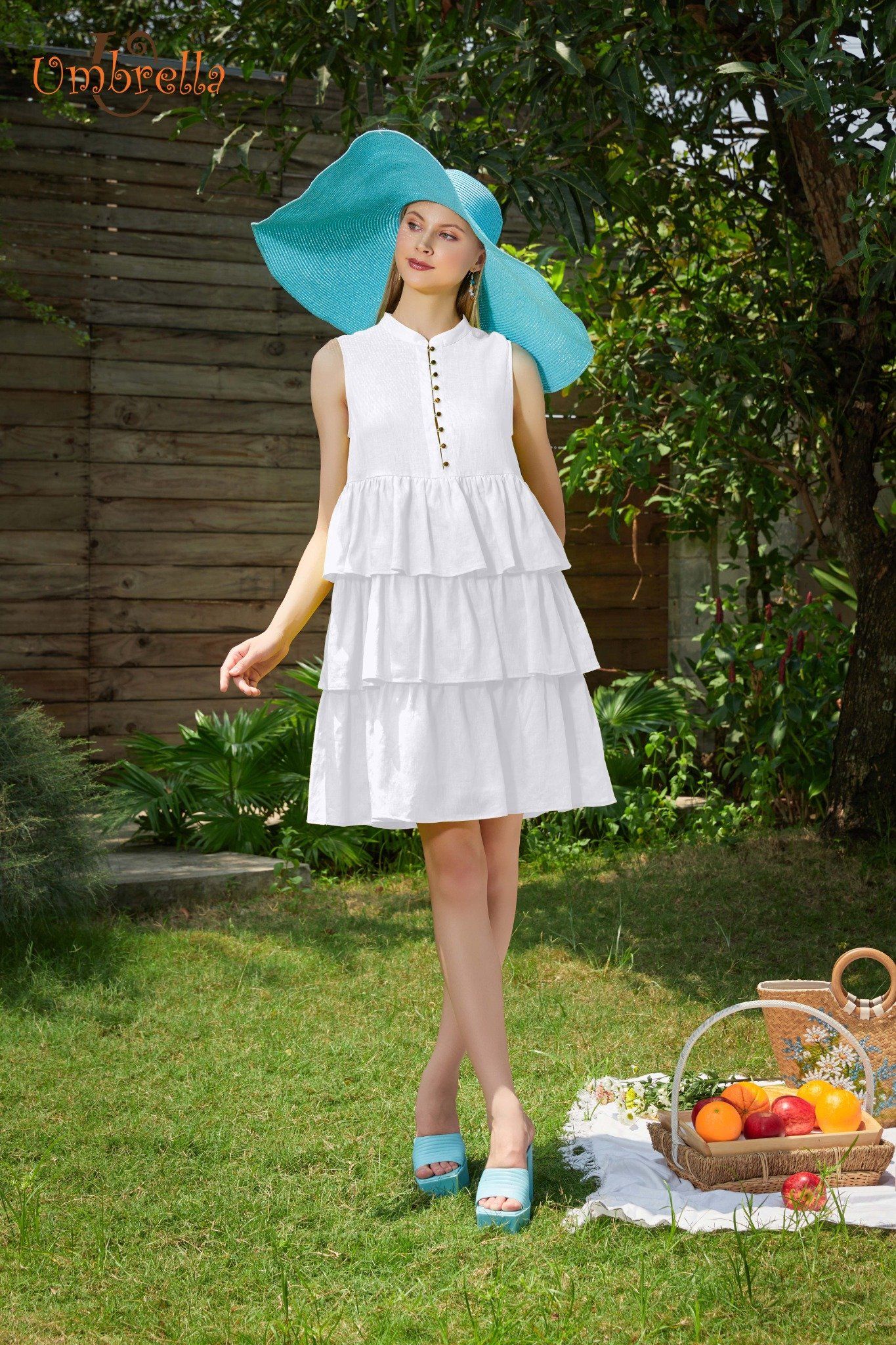 Đầm Linen sát nách 3 tầng