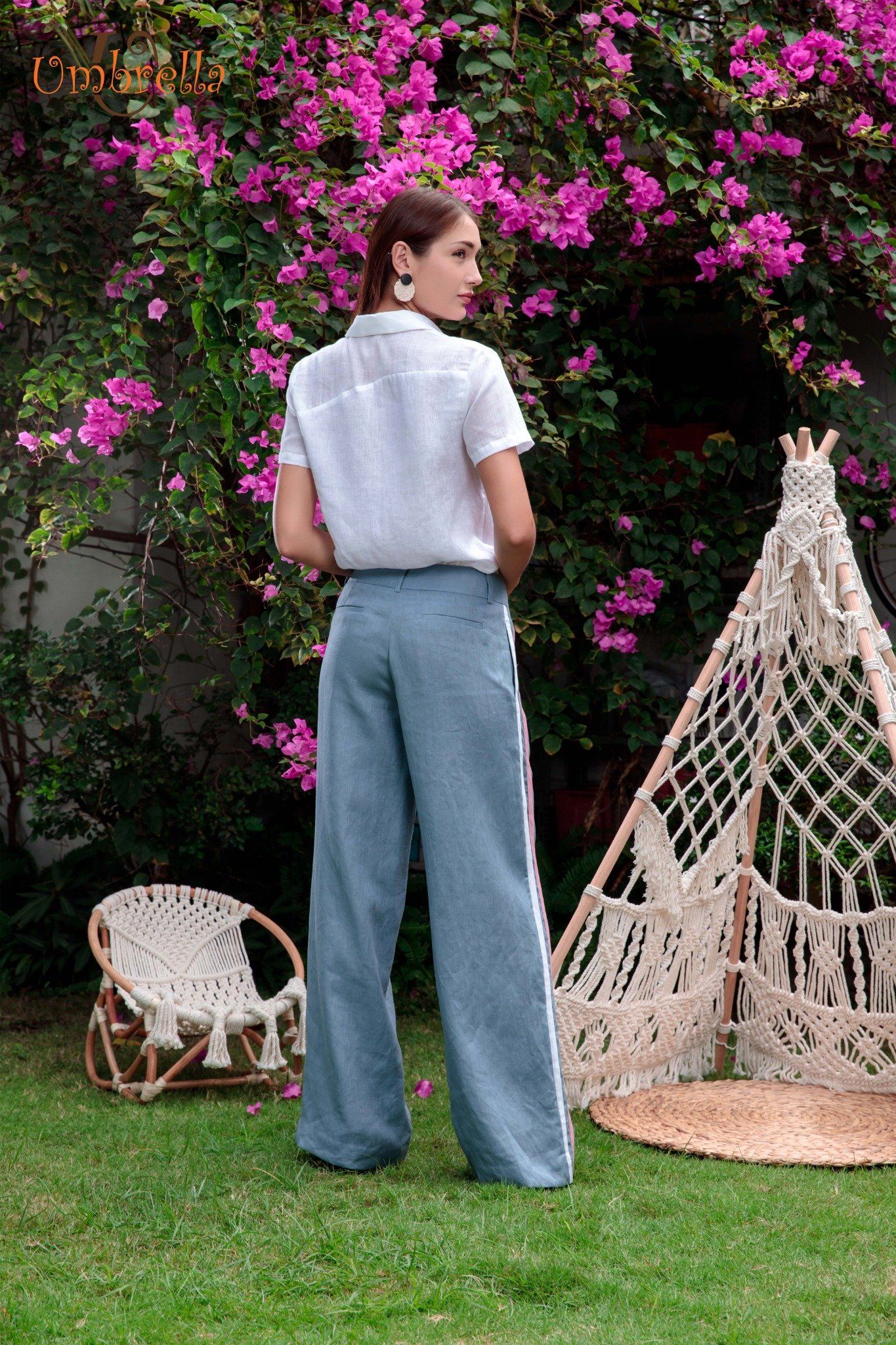 Áo Linen phối mỏng tay ngắn