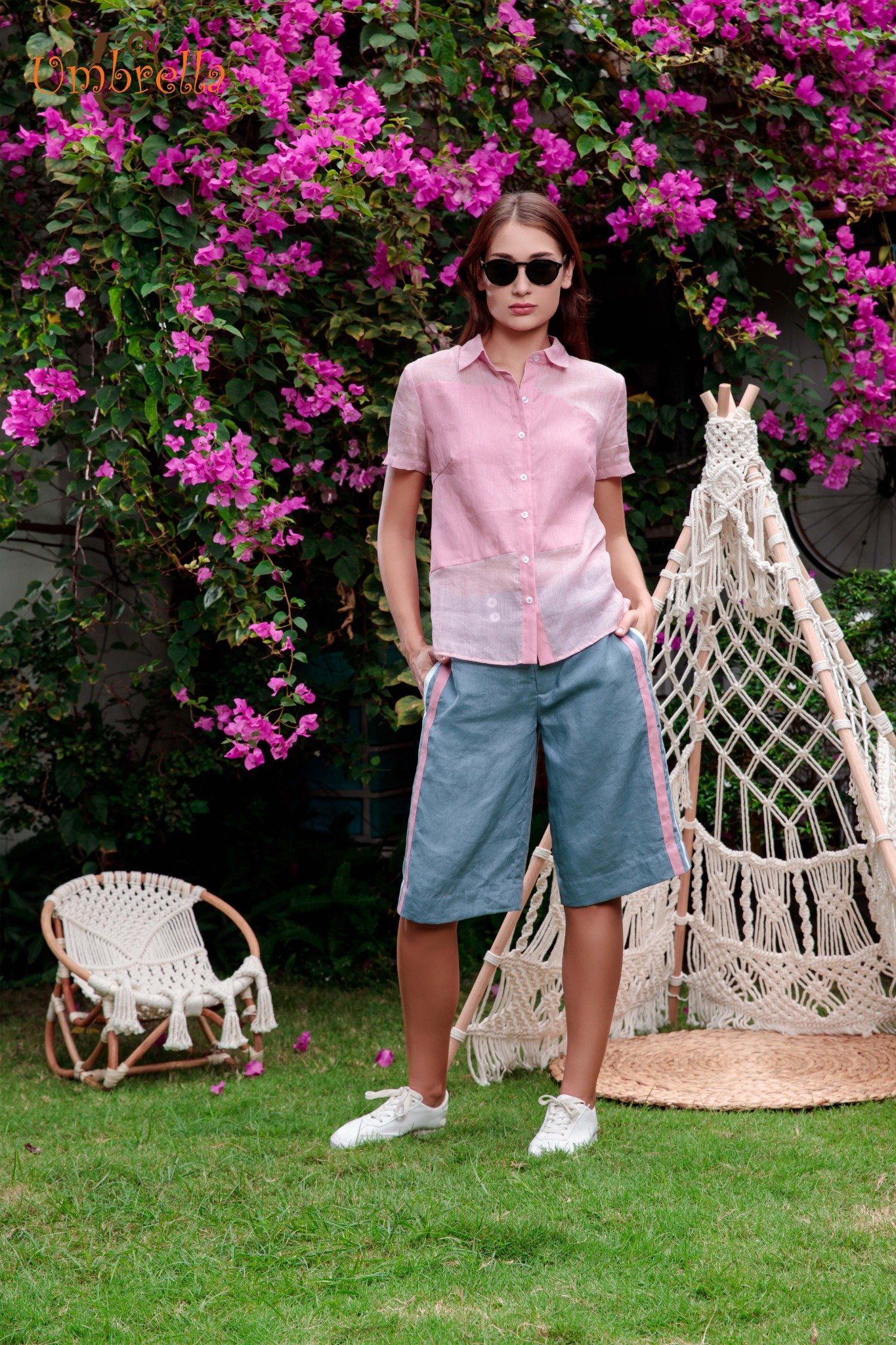 Áo Linen phối mỏng tay ngắn
