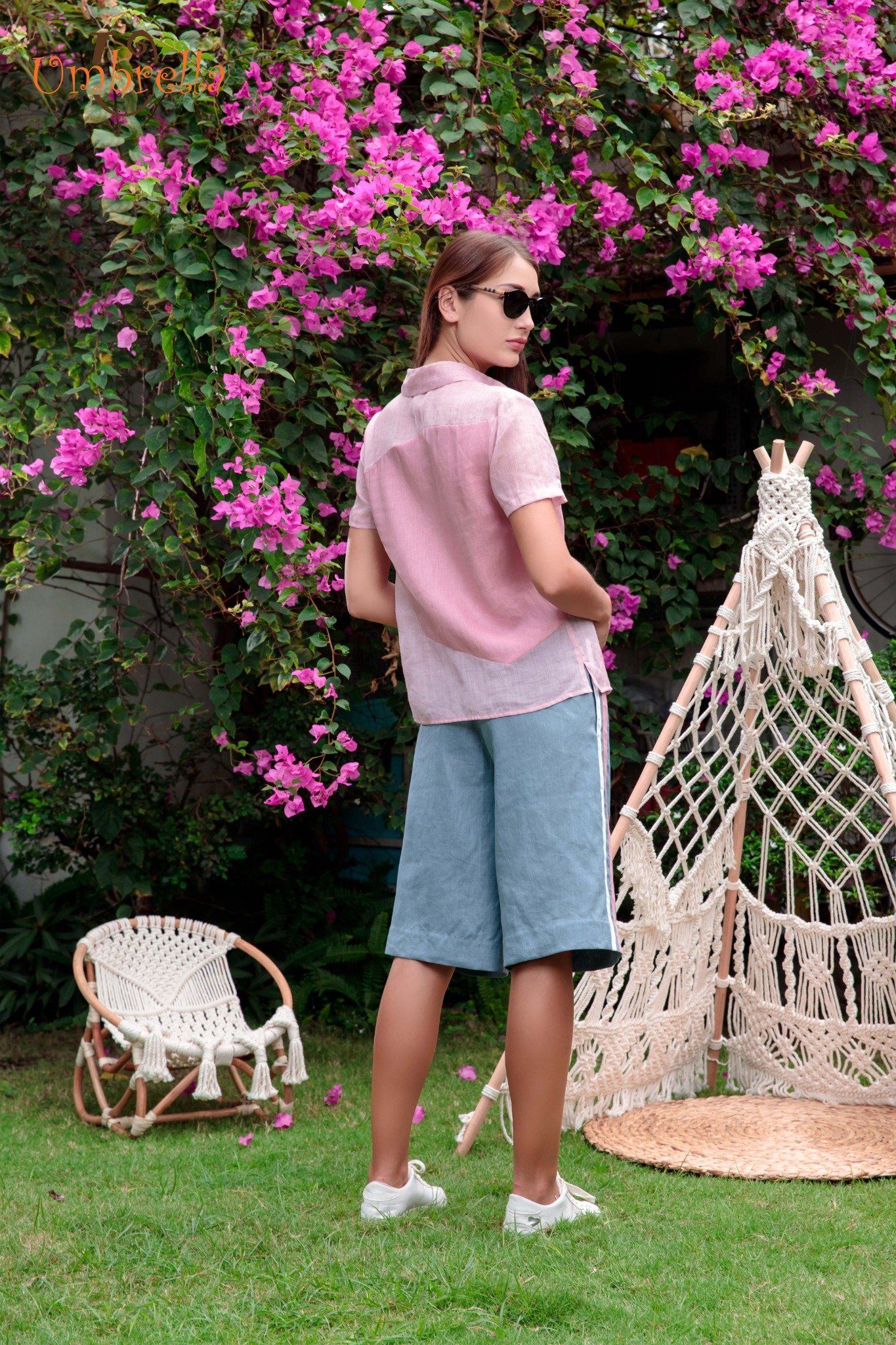 Áo Linen phối mỏng tay ngắn