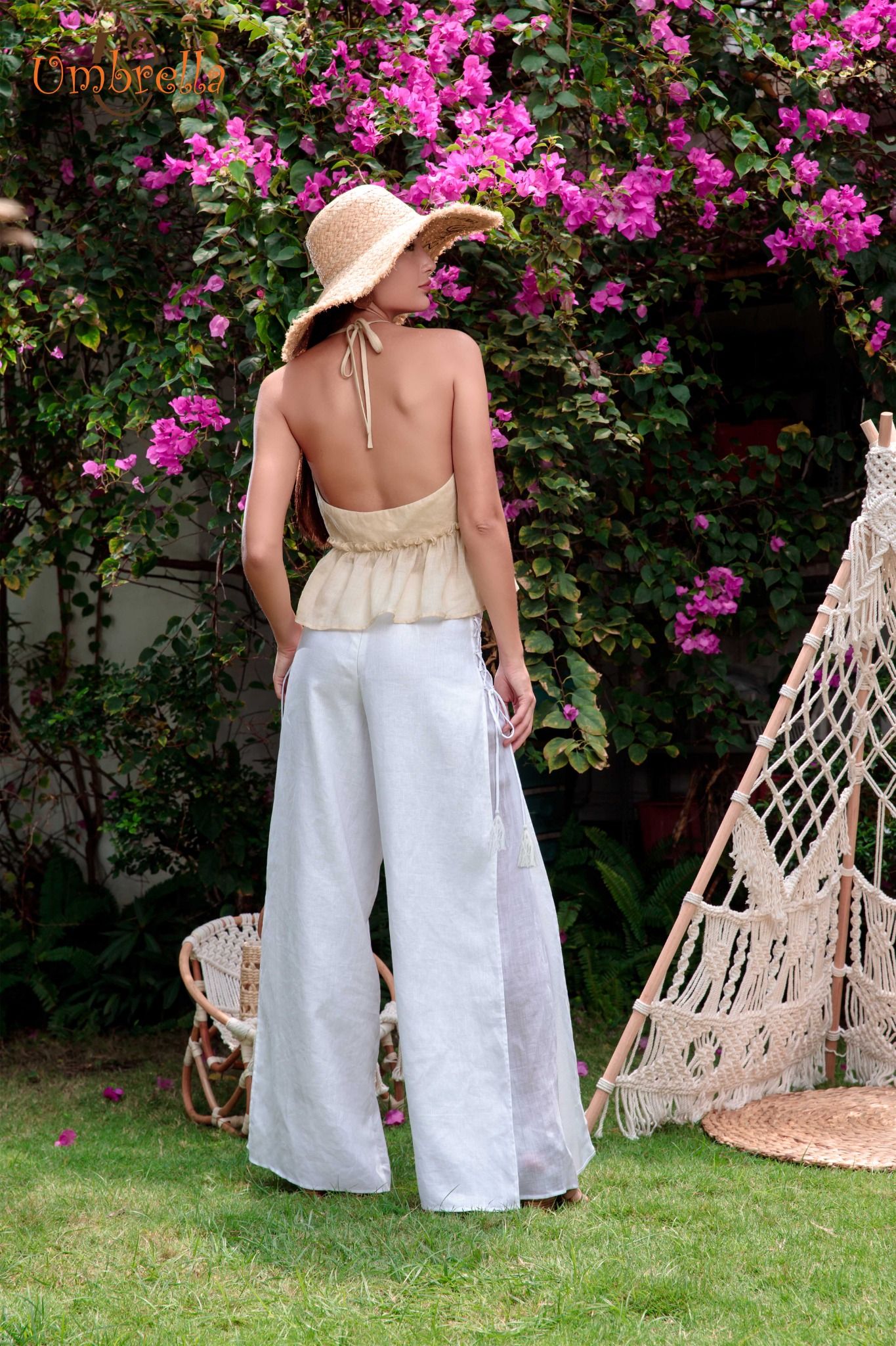 Quần Linen 2 lớp đan hông mỏng