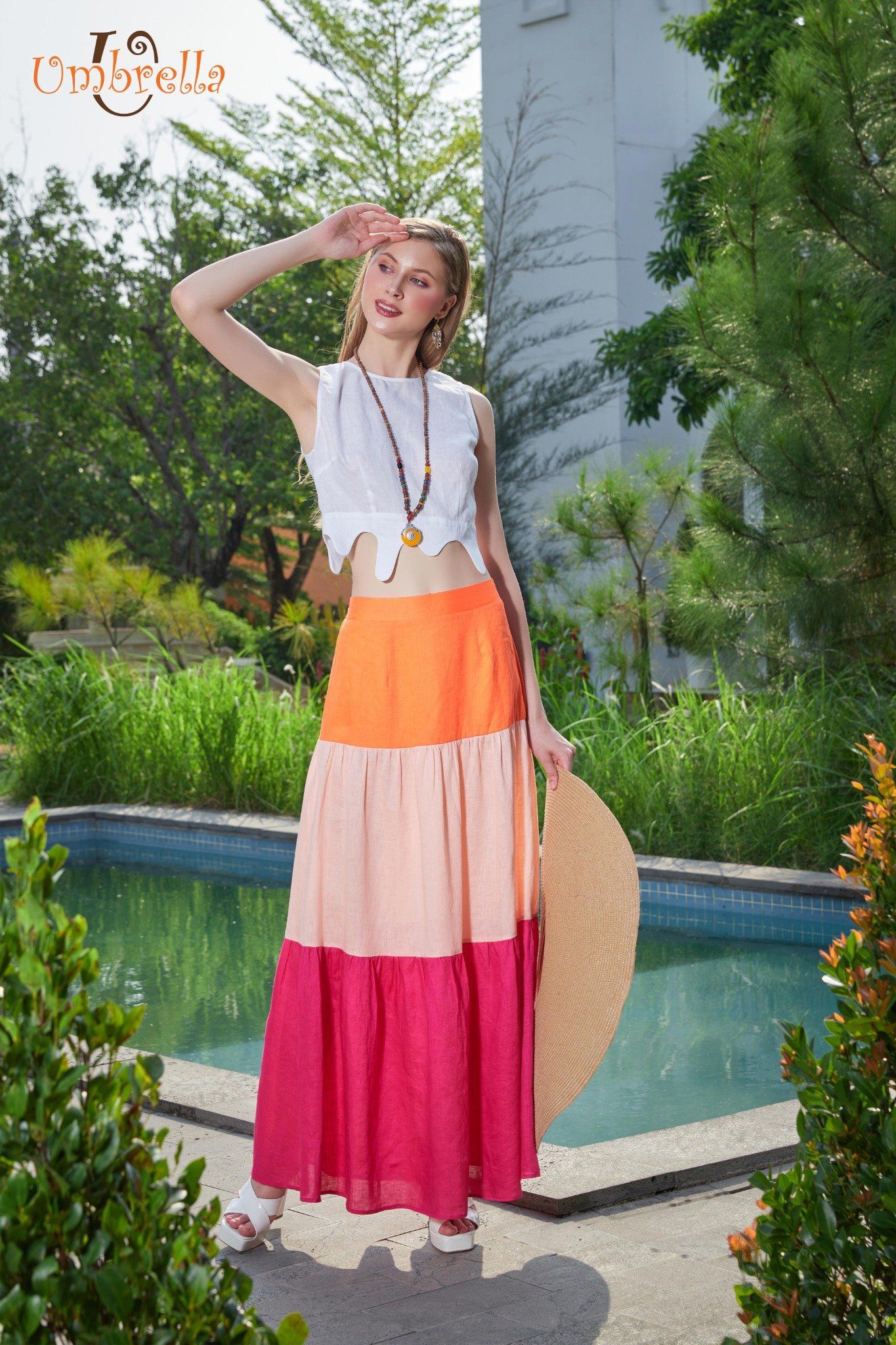 Váy Linen dài 3 tầng