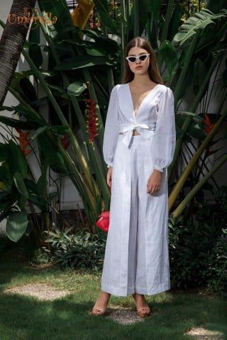 Áo V ngực nơ eo